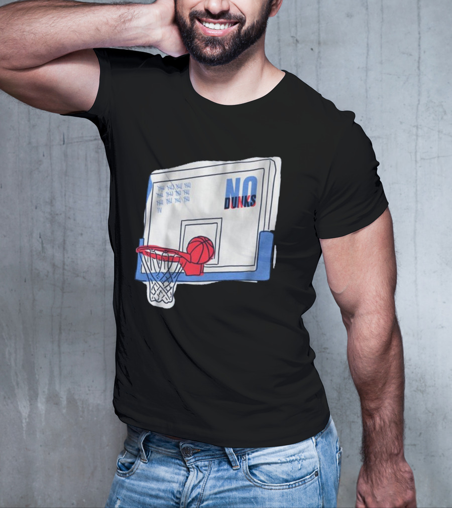 No Dunks Basketball Backboard With Tally Marks And Ball Wedgie T-Shirt