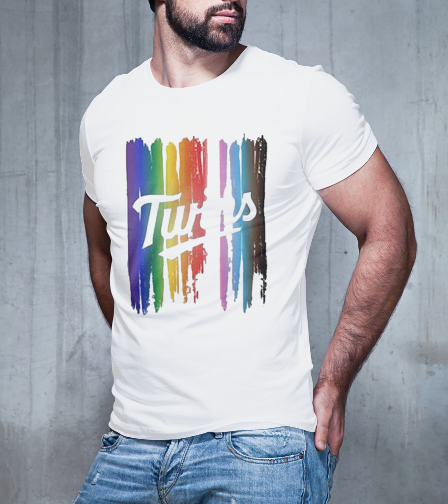 Twins Pride Day Rainbow Brush Strokes T-Shirt