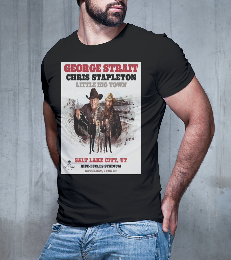 George Strait Chris Stapleton Little Big Town Salt Lake City UT Rice-Eccles Stadium Saturday June 29 T-Shirt
