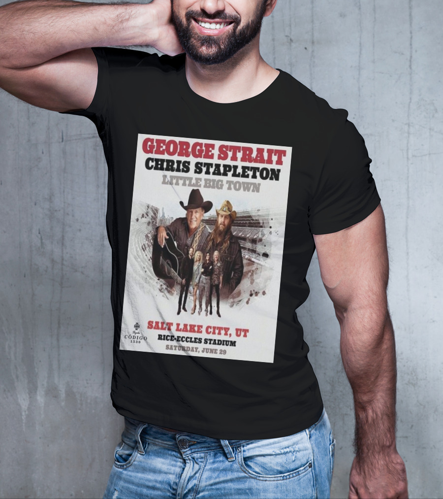 George Strait Chris Stapleton Little Big Town Salt Lake City UT Rice-Eccles Stadium Saturday June 29 T-Shirt