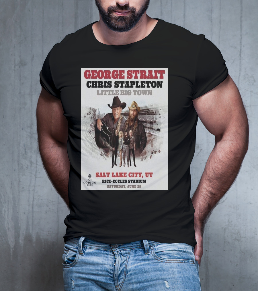 George Strait Chris Stapleton Little Big Town Salt Lake City UT Rice-Eccles Stadium Saturday June 29 T-Shirt
