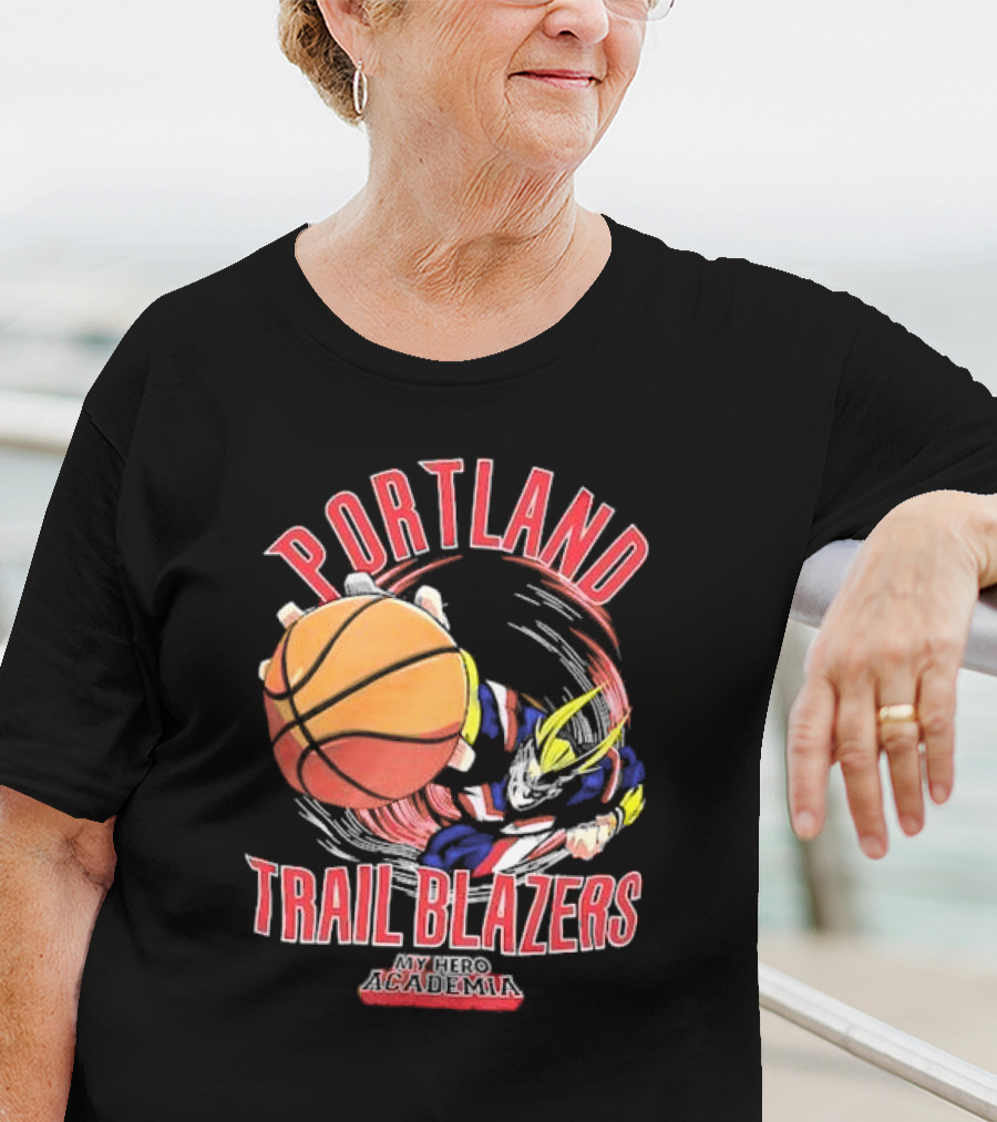 Portland Trail Blazers My Hero Academia All Might Basketball Smash T-Shirt
