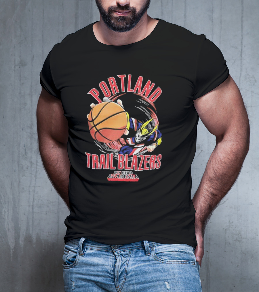Portland Trail Blazers My Hero Academia All Might Basketball Smash T-Shirt