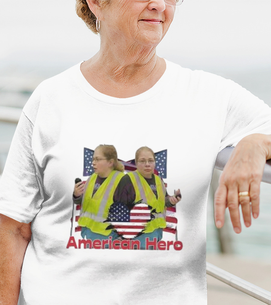 Gail Lewis American Hero Stars And Stripes Reflection T-Shirt