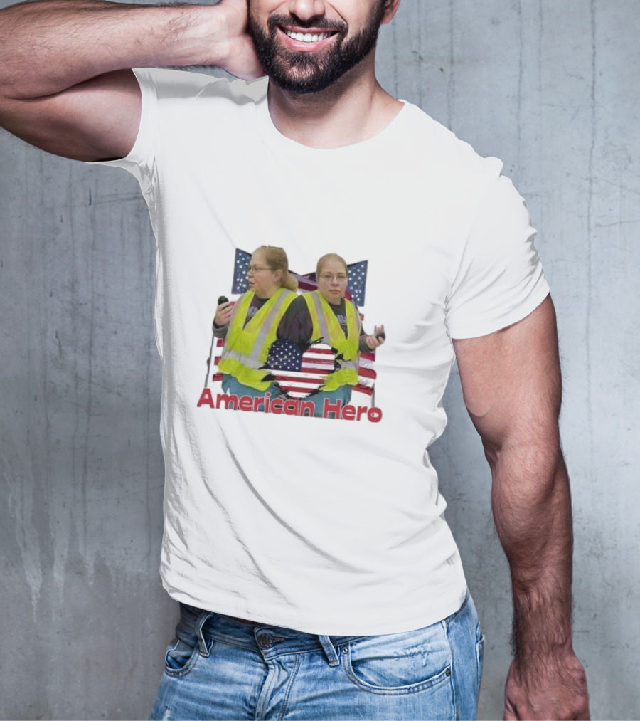 Gail Lewis American Hero Stars And Stripes Reflection T-Shirt