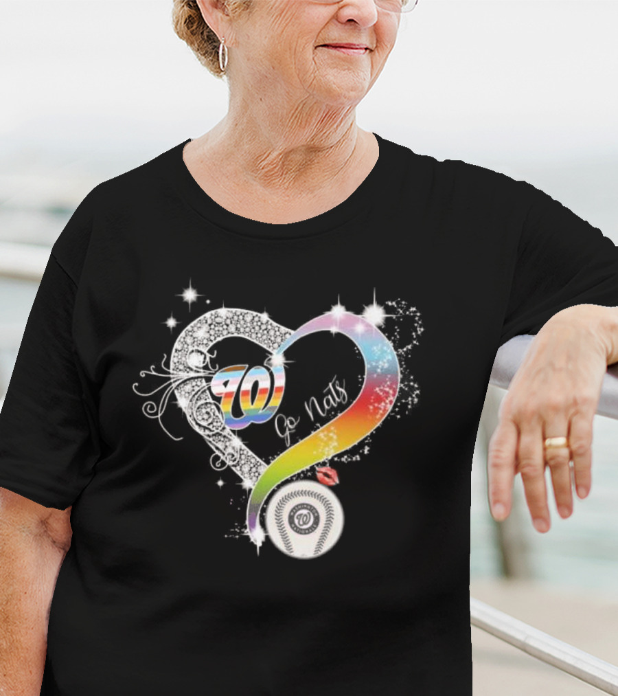 70 Go Nats Heart Diamonds Baseball T-Shirt