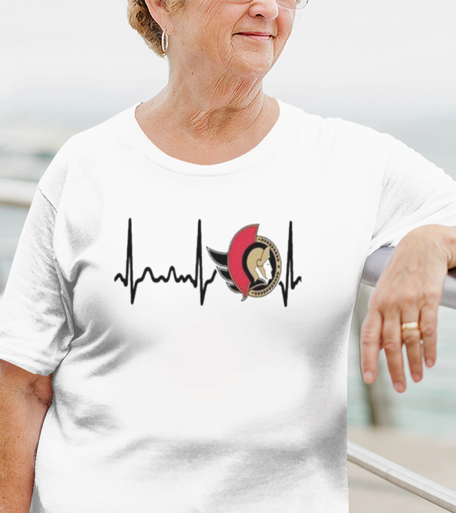 Ottawa Senators Heartbeat Hockey T-Shirt