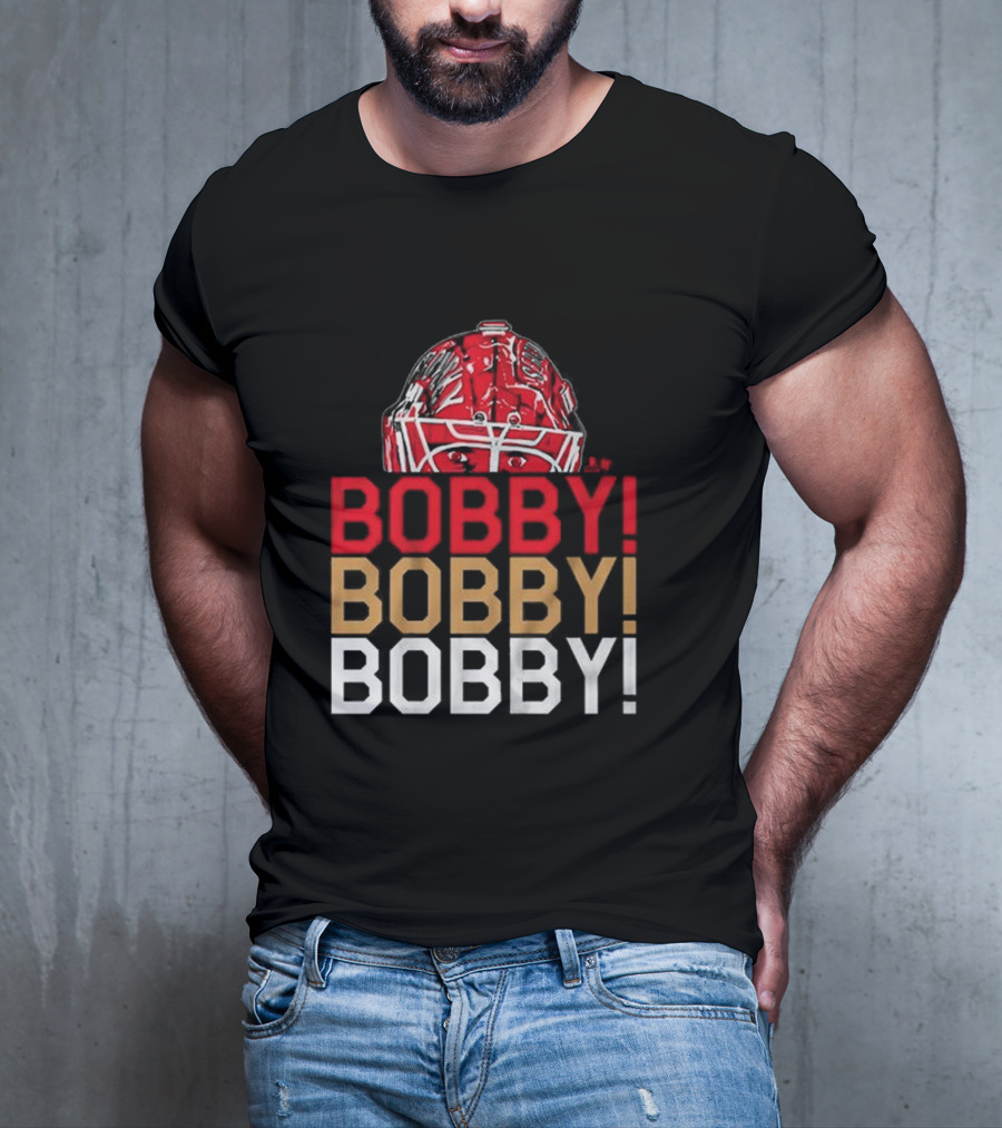 BOBBY BOBBY BOBBY Chant Featuring Sergei Bobrovsky Helmet T-Shirt