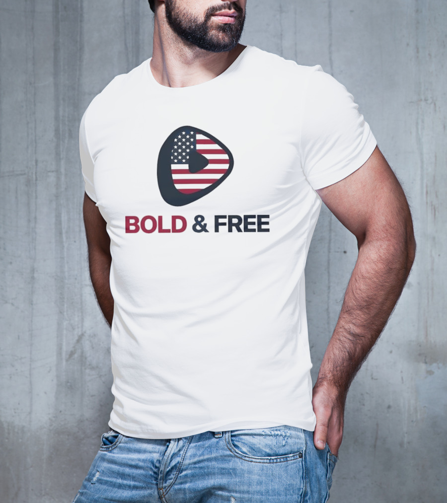 Bold And Free USA Rick Racela Flag T-Shirt