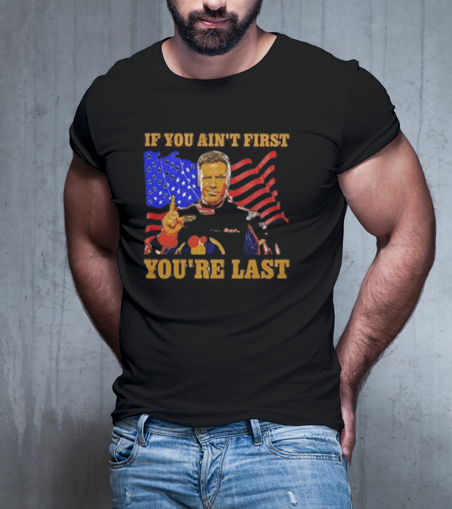 If You Ain’t First You’re Last American Flag Racing Mockup T-Shirt