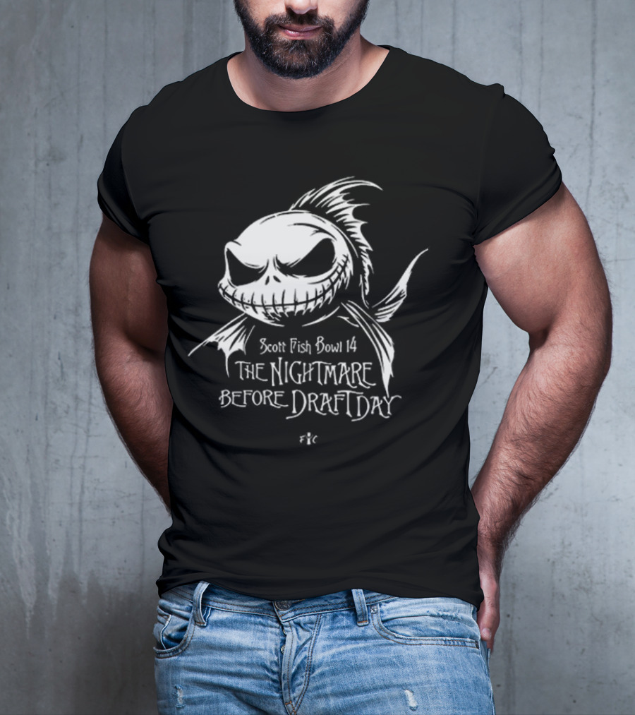 Scott Fish Bowl 14 The Nightmare Before Draft Day Jack Skellington Sketch T-Shirt