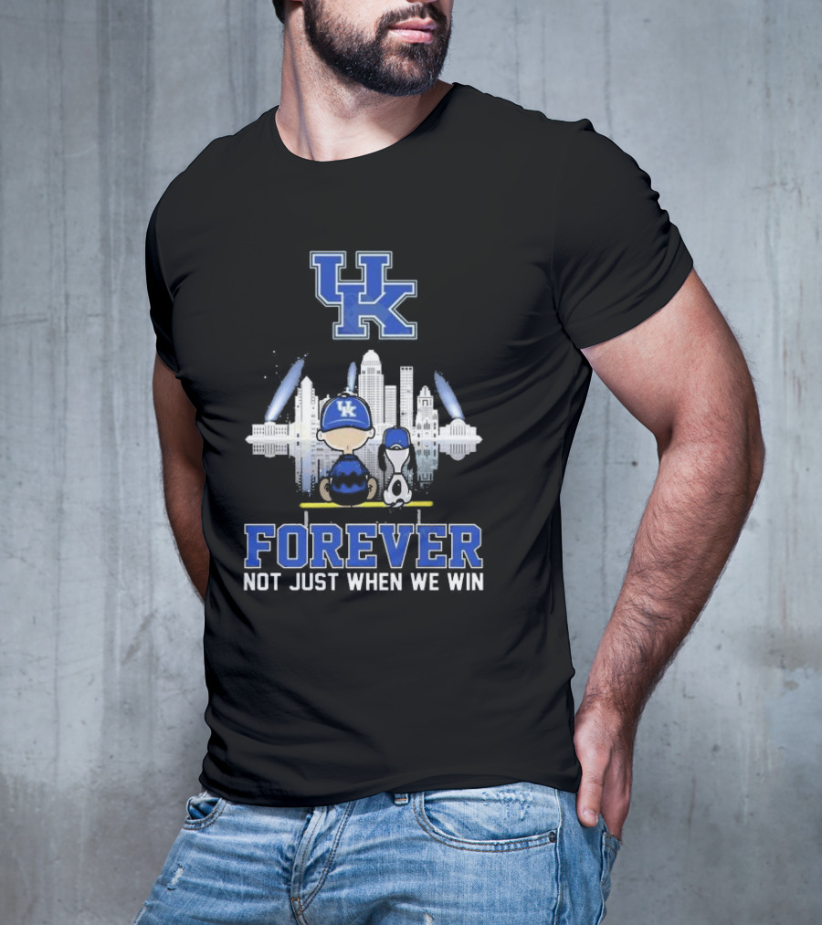 Snoopy And Charlie Brown Kentucky Wildcats UK Skyline Forever Not Just When We Win T-Shirt