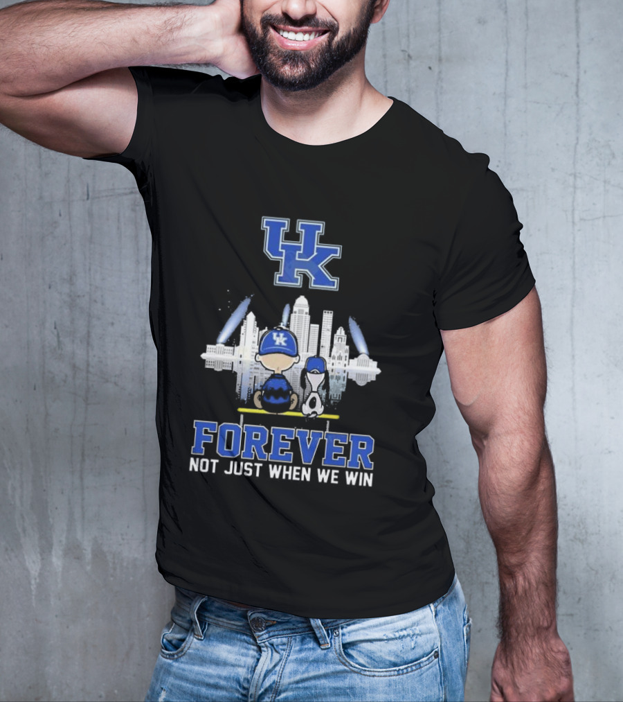 Snoopy And Charlie Brown Kentucky Wildcats UK Skyline Forever Not Just When We Win T-Shirt