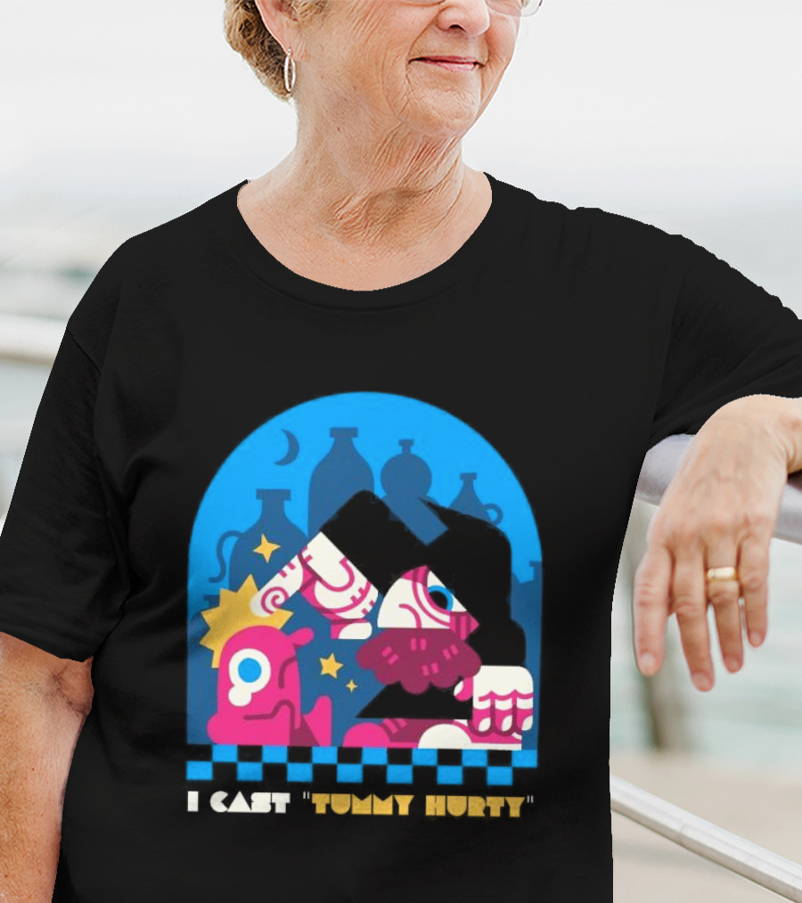 I Cast Tummy Hurty The Forbidden Spell Potion Bottles Stars T-Shirt