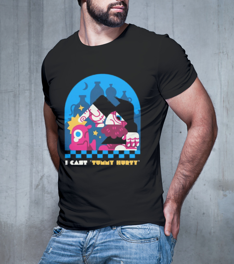 I Cast Tummy Hurty The Forbidden Spell Potion Bottles Stars T-Shirt