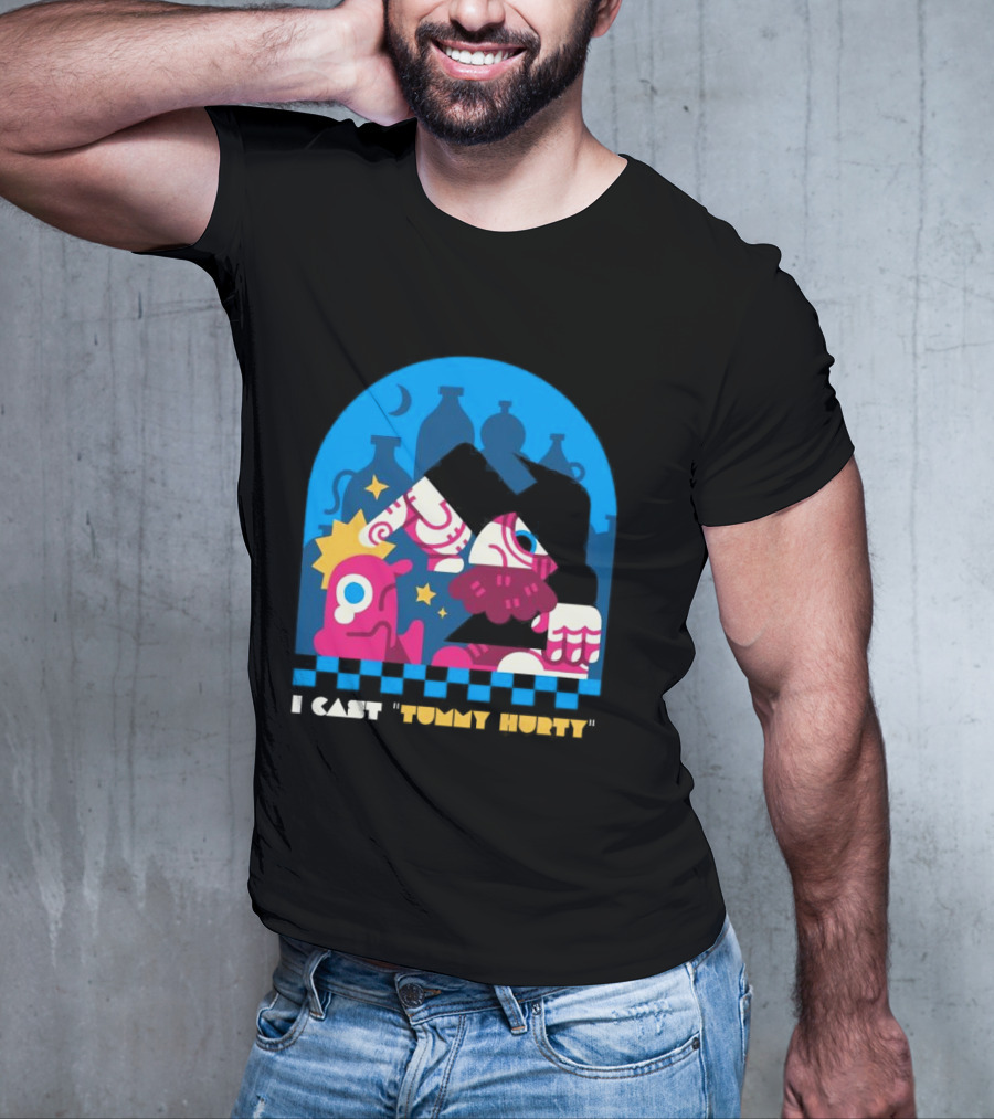 I Cast Tummy Hurty The Forbidden Spell Potion Bottles Stars T-Shirt