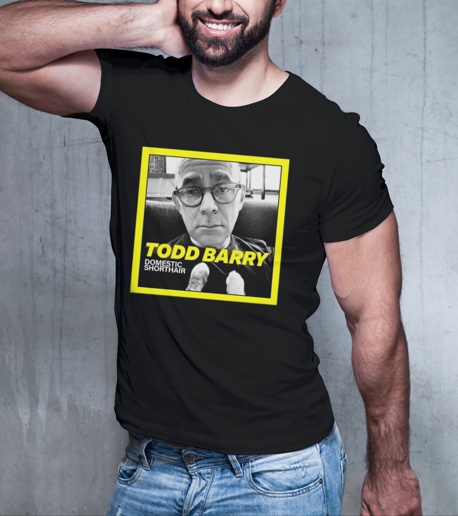 Todd Barry Domestic Shorthair Portrait With Cat Paws T-Shirt