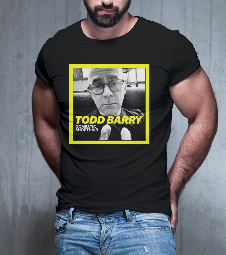 Todd Barry Domestic Shorthair Portrait With Cat Paws T-Shirt