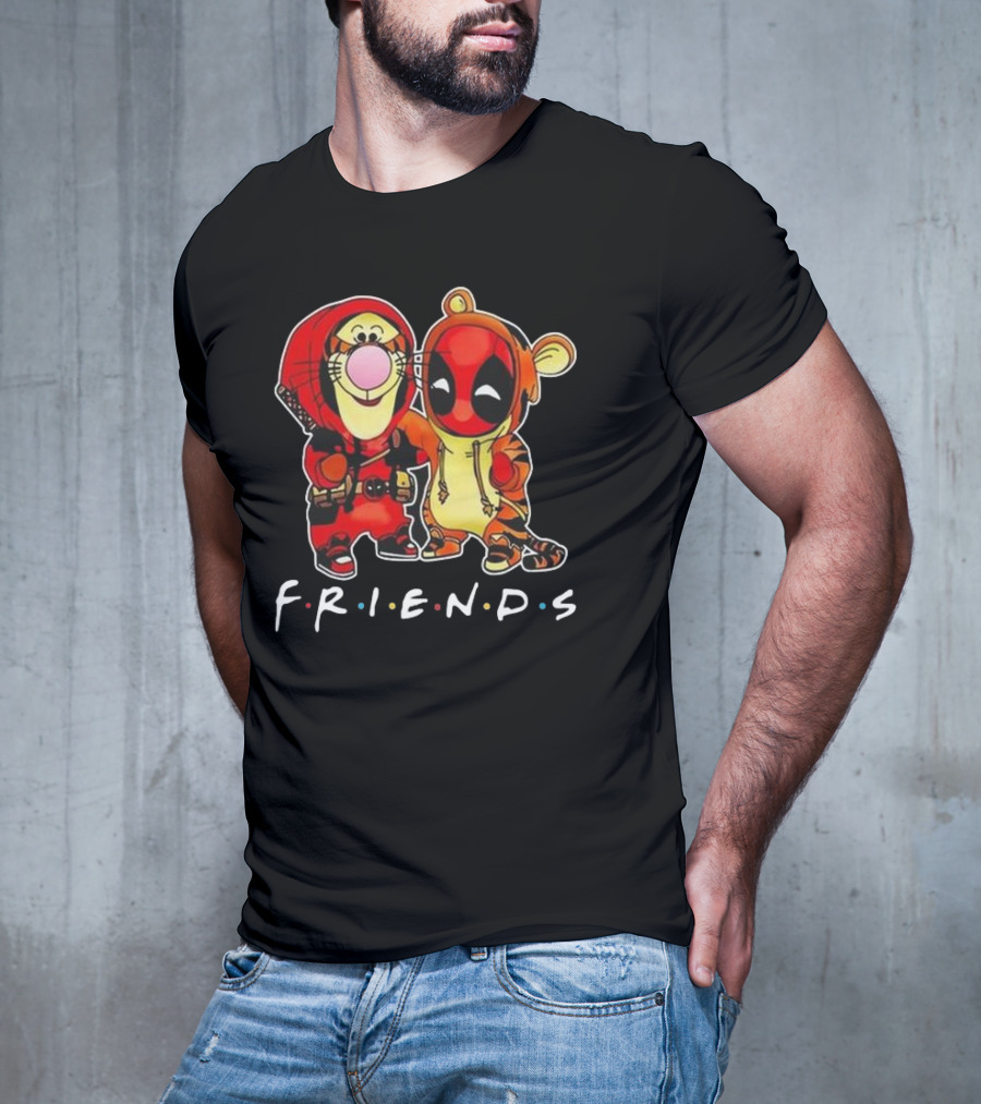 Friends Disney Winnie The Pooh Tigger And Deadpool T-Shirt