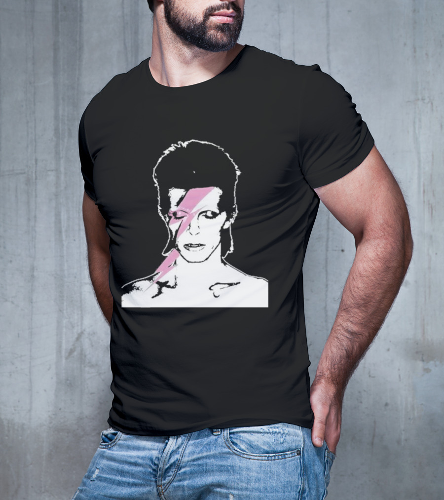 Ziggy Stardust Pink Lightning Bolt Iconic Tribute Carrie Bradshaw Connection T-Shirt