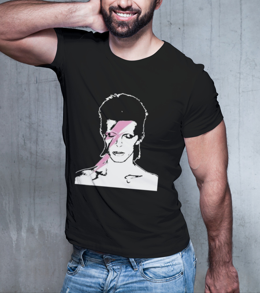 Ziggy Stardust Pink Lightning Bolt Iconic Tribute Carrie Bradshaw Connection T-Shirt