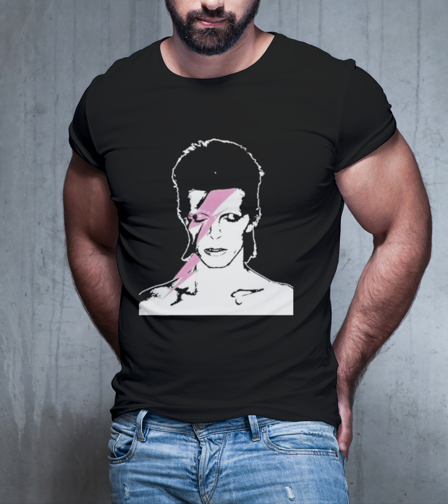Ziggy Stardust Pink Lightning Bolt Iconic Tribute Carrie Bradshaw Connection T-Shirt