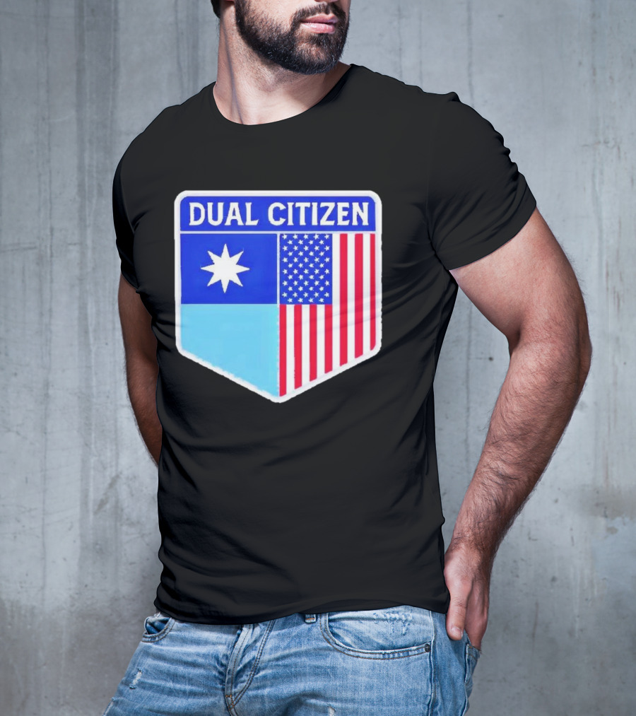 Dual Citizen Of Minnesota And USA Flag Badge T-Shirt