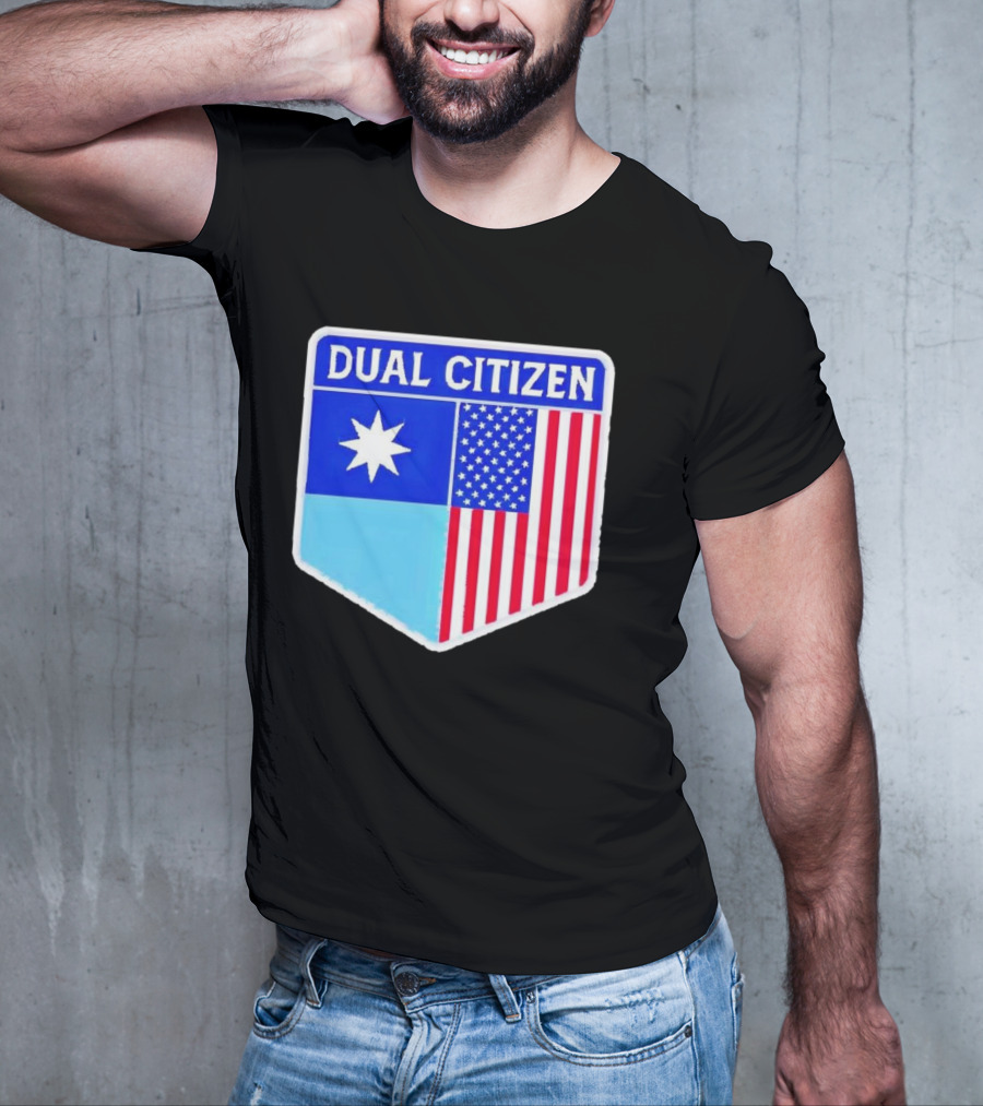 Dual Citizen Of Minnesota And USA Flag Badge T-Shirt