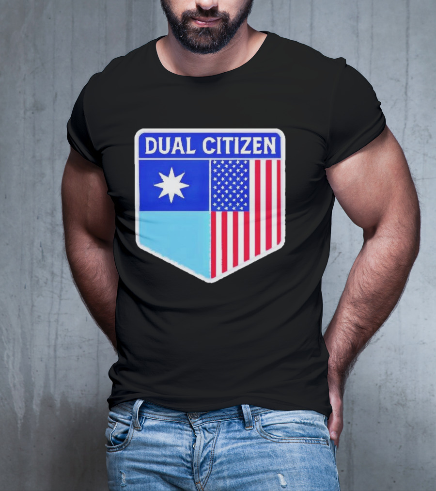 Dual Citizen Of Minnesota And USA Flag Badge T-Shirt