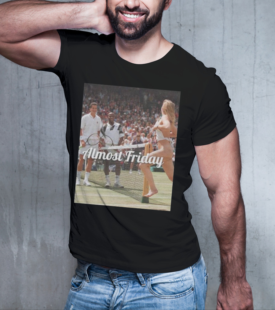 Almost Friday Tennis Court Streaker Wimbledon Scene T-Shirt