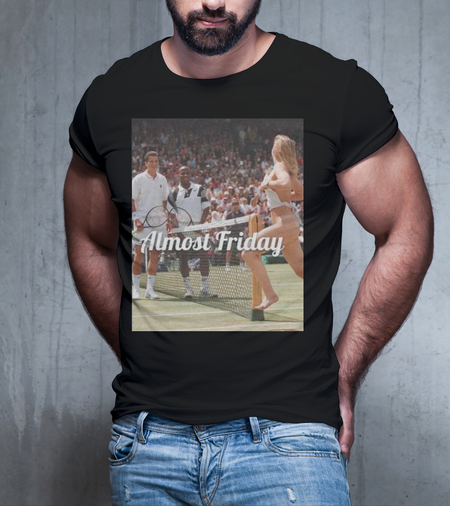 Almost Friday Tennis Court Streaker Wimbledon Scene T-Shirt