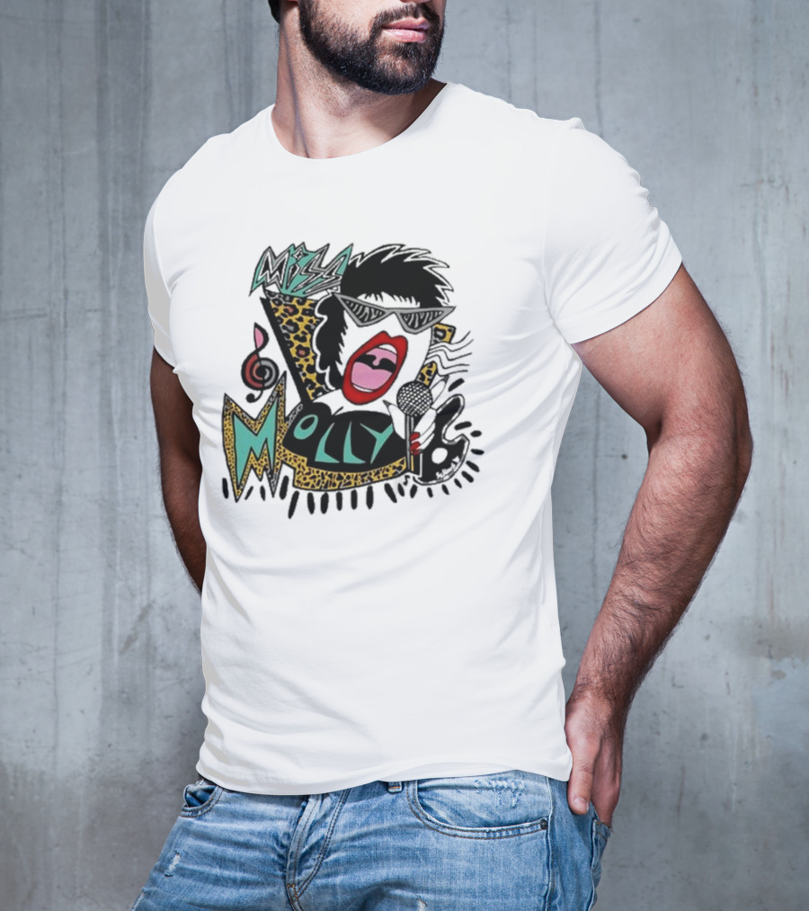 Miss Molly 90s Vintage Leopard Print Music Vibes T-Shirt