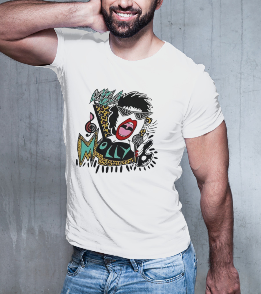 Miss Molly 90s Vintage Leopard Print Music Vibes T-Shirt