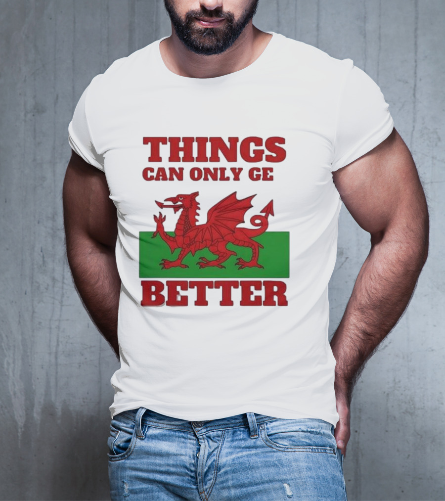 Things Can Only Get Better Welsh Dragon T-Shirt