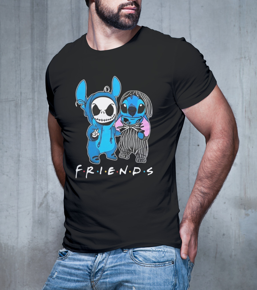 FRIENDS Stitch And Jack Skellington The Nightmare Before Christmas T-Shirt