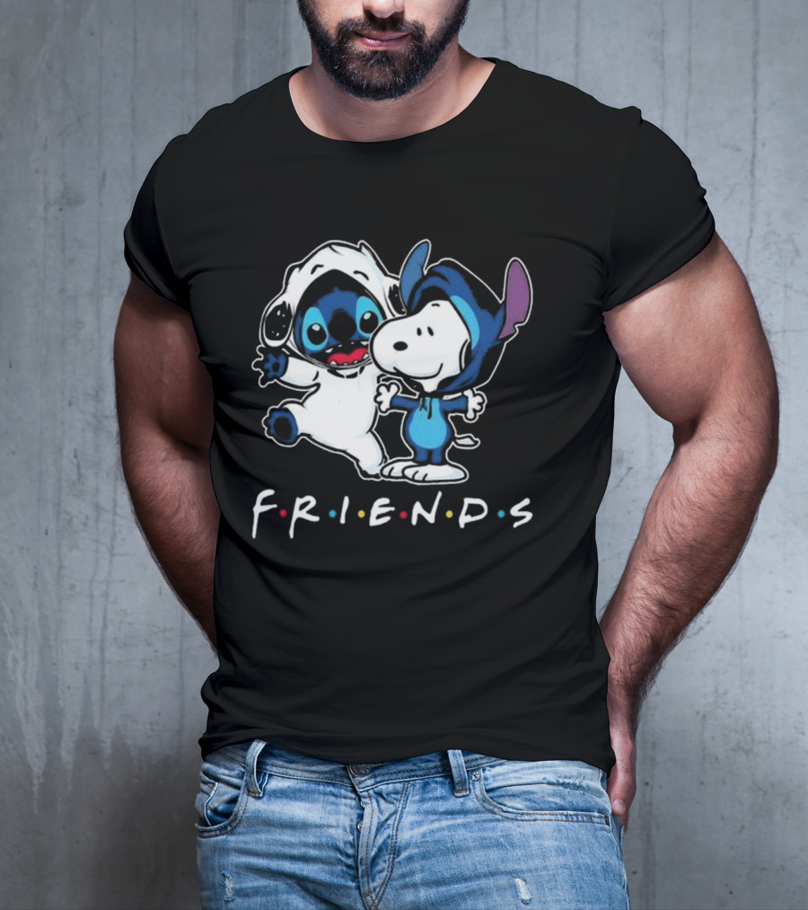 Stitch And Snoopy Peanuts Friends Disney Collaboration T-Shirt