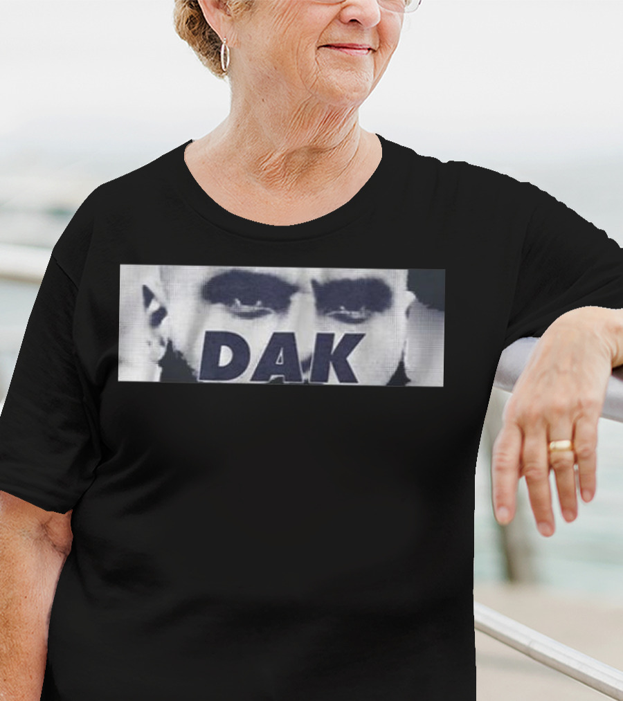 Dak Prescott QB Eyes Black And White Image T-Shirt