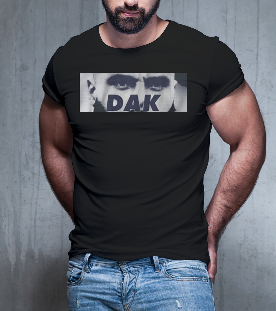 Dak Prescott QB Eyes Black And White Image T-Shirt