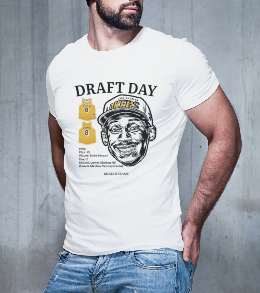 Draft Day 1996 Kobe Bryant Los Angeles Lakers Lower Merion Chase Dreams T-Shirt