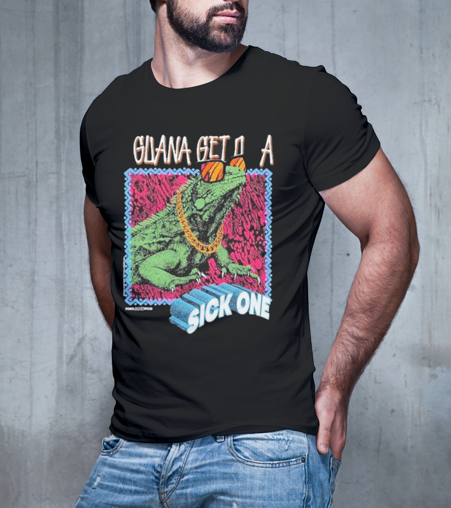 Foos Gone Wild Iguana Get On A Sick One With Sunglasses And Gold Chain T-Shirt