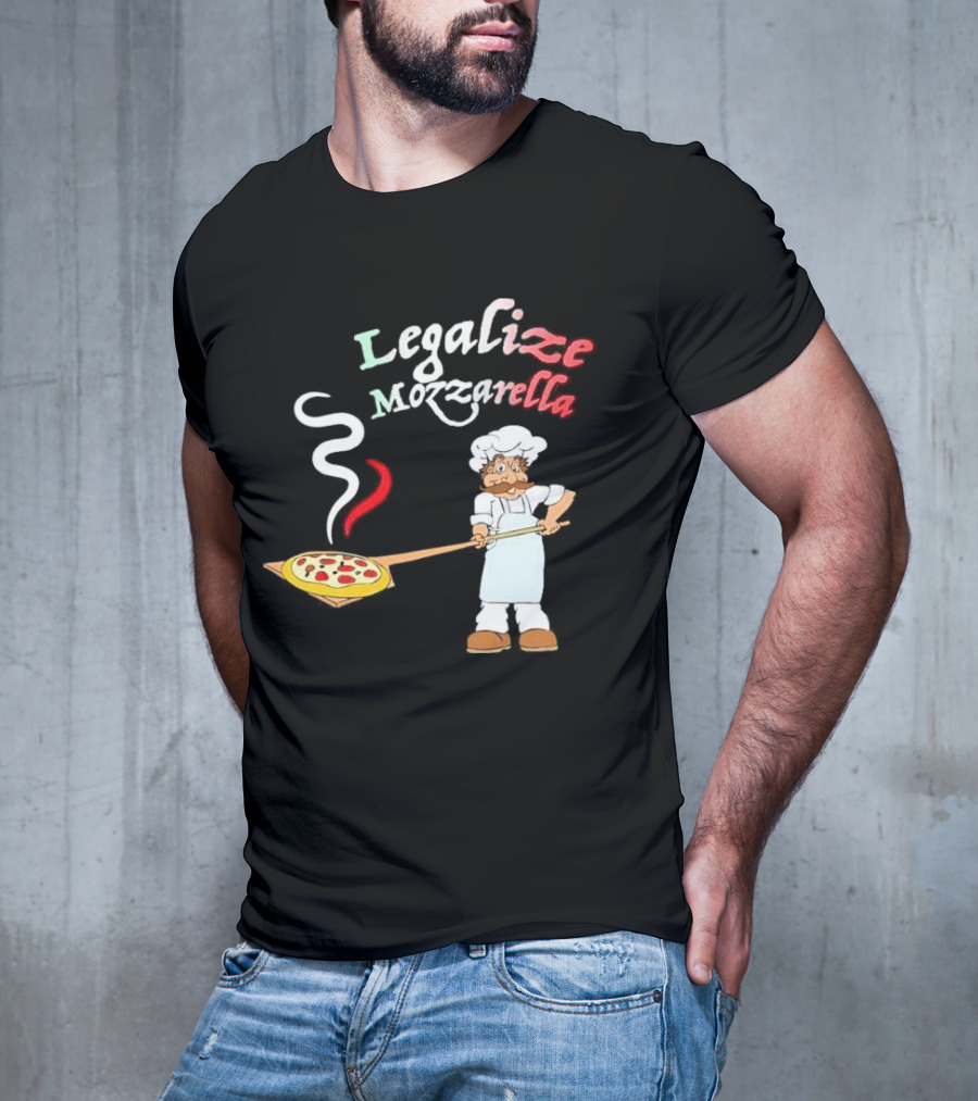 Legalize Mozzarella Pizza Chef With Pizza Peel And Steam T-Shirt