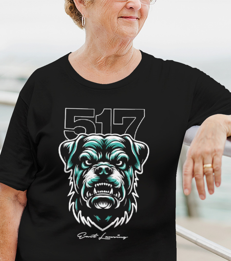 517 Angry Dog Face East Lansing Icon Michigan State T-Shirt