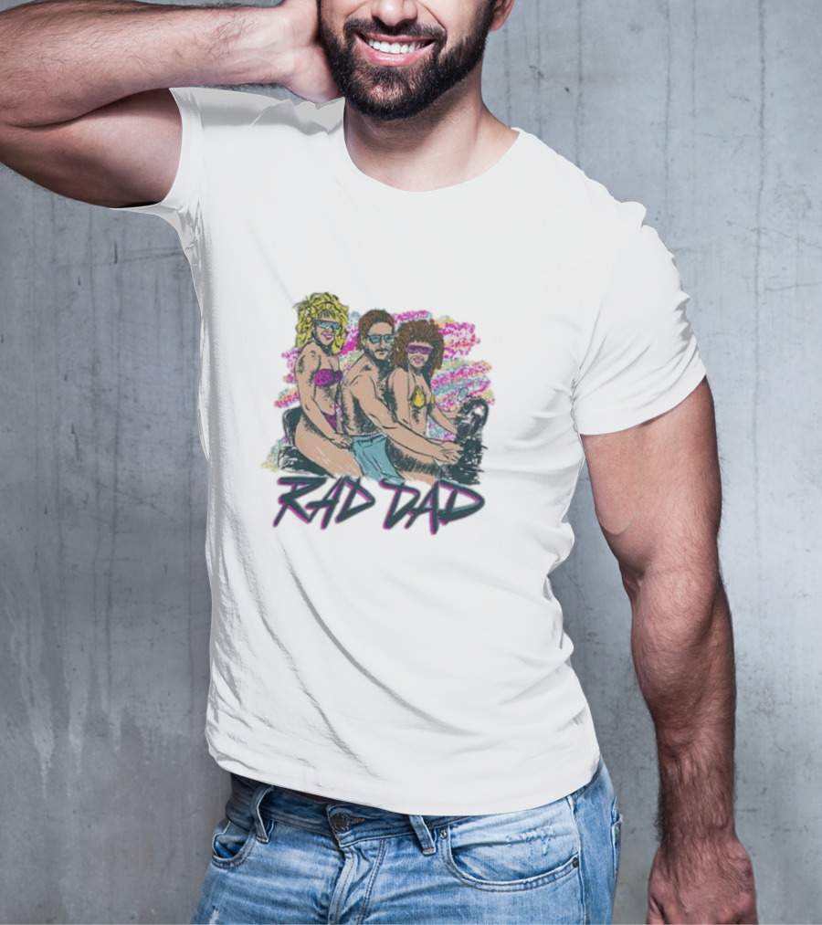 Rad Dad Retro Motorcycle Adventure Fun T-Shirt
