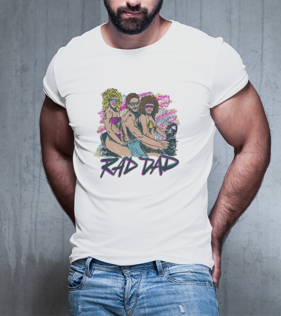 Rad Dad Retro Motorcycle Adventure Fun T-Shirt