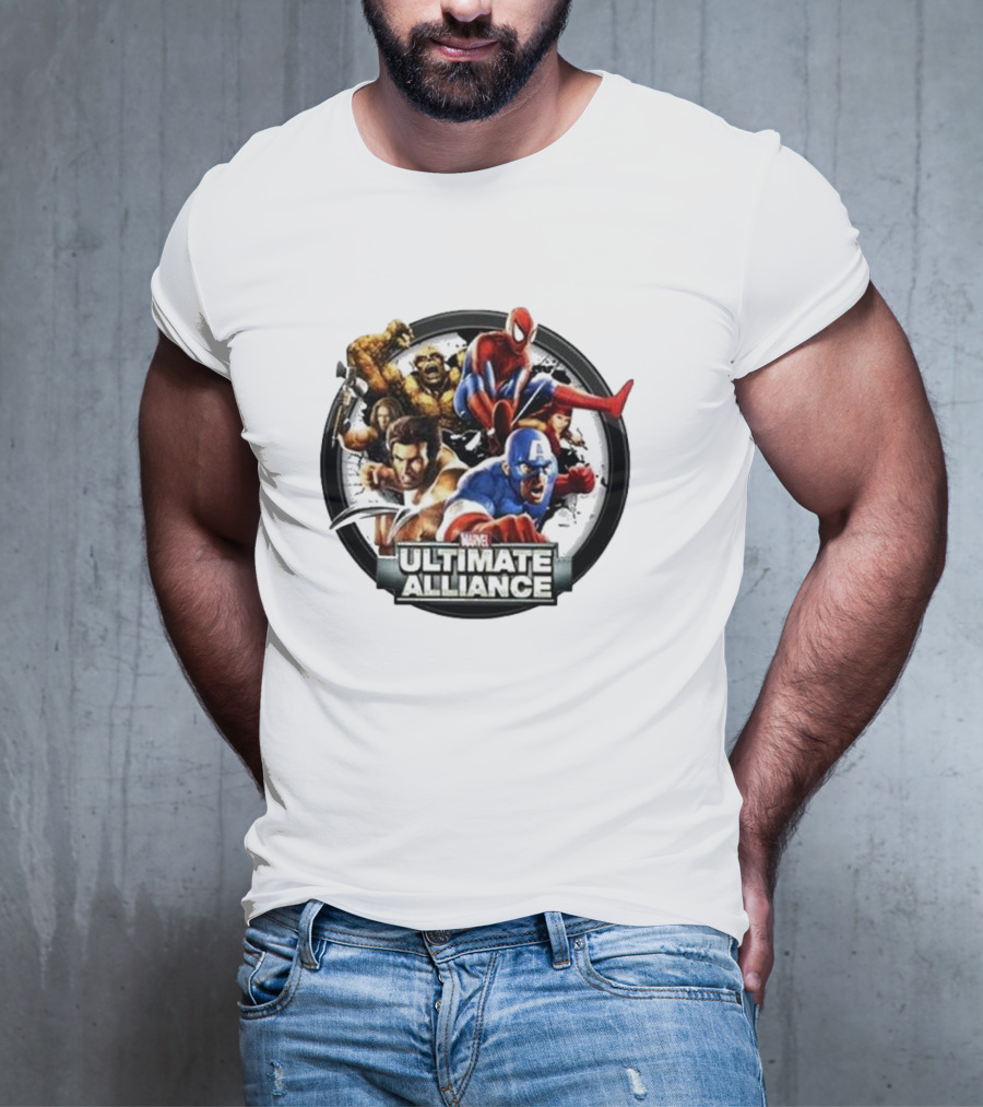 Tobey Maguire Spider-Man Featured In Marvel Ultimate Alliance Heroes Assemblage T-Shirt
