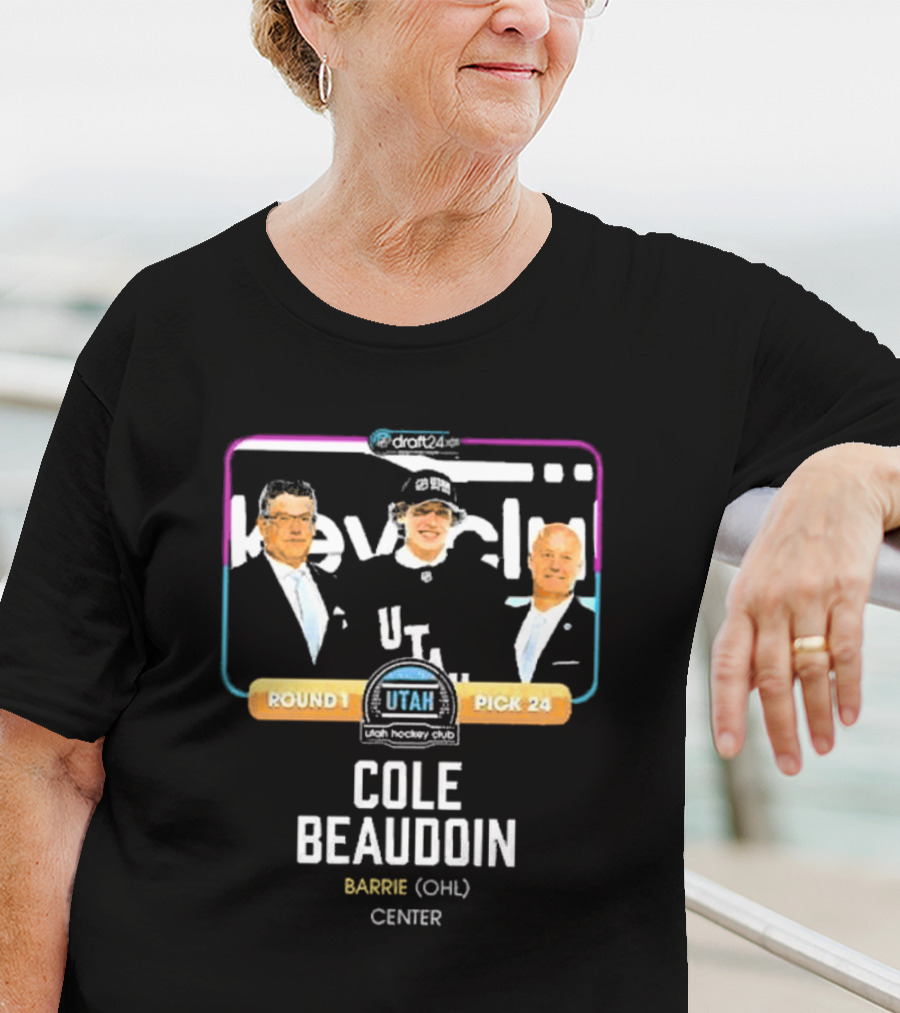 Draft24 Utahn Hockey Club Cole Beaudoin Barrie OHL Round 1 Pick 24 Center T-Shirt