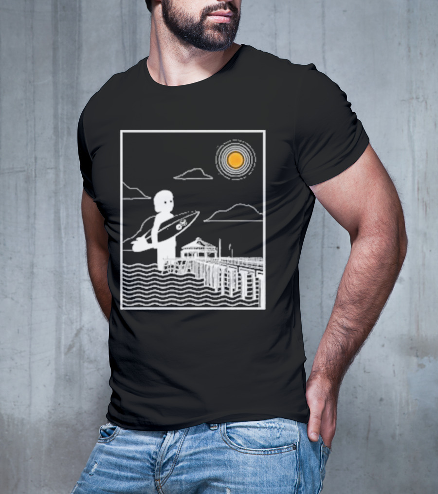 William Black Surfing Pier Orange County Sunset T-Shirt