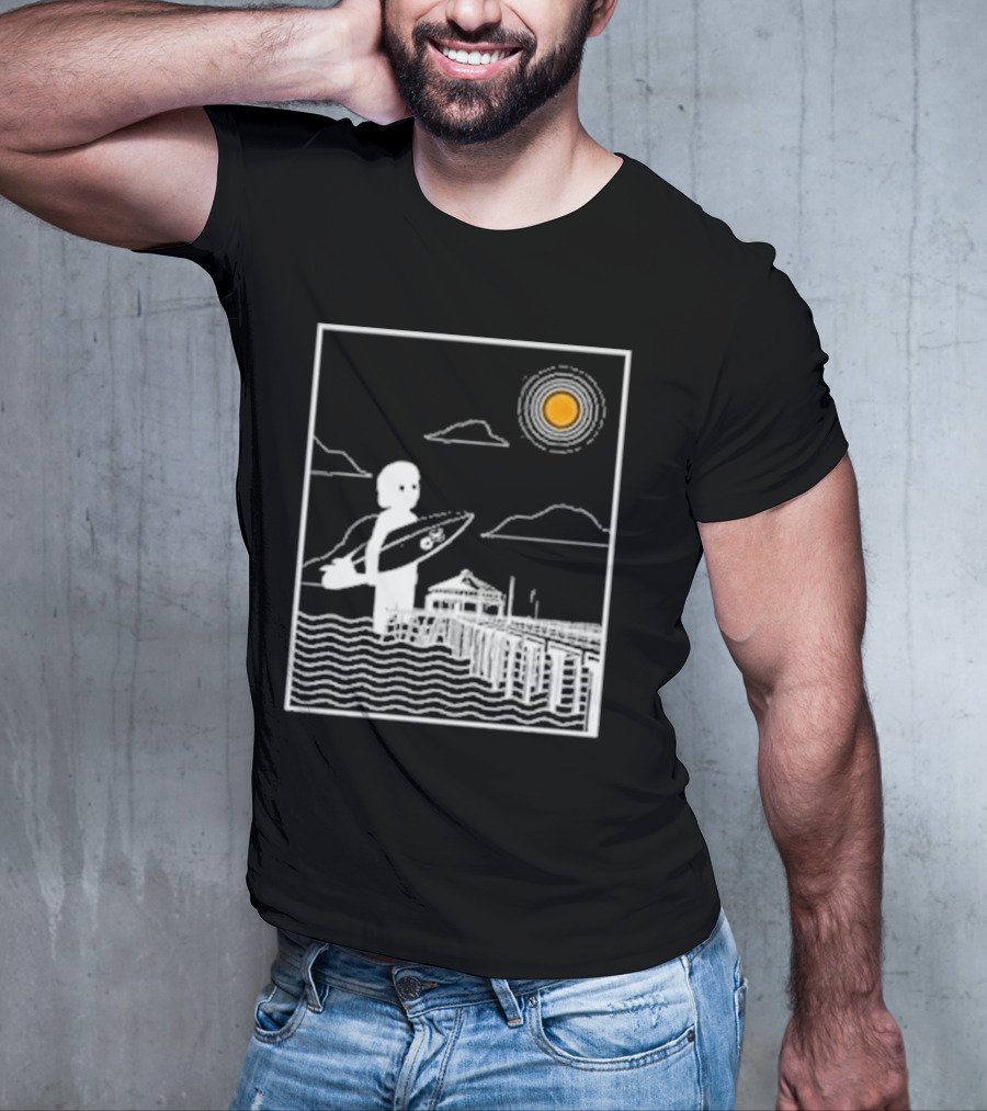 William Black Surfing Pier Orange County Sunset T-Shirt
