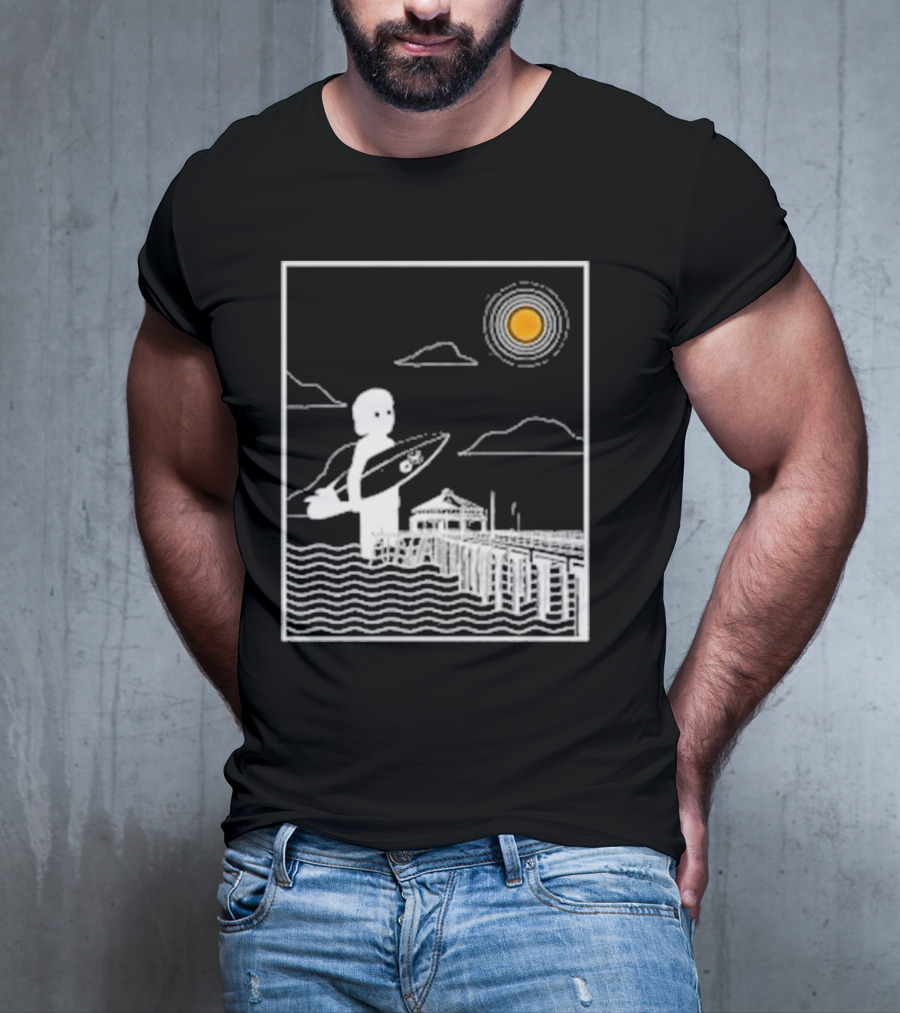 William Black Surfing Pier Orange County Sunset T-Shirt