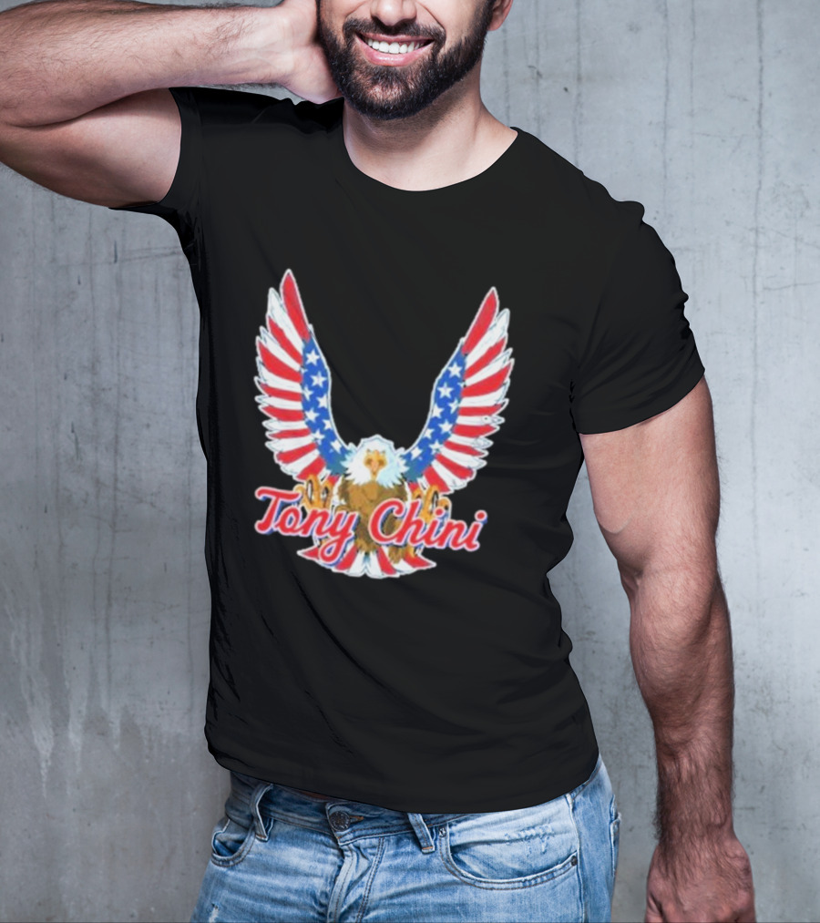Tony Chini American Flag Eagle Wings T-Shirt